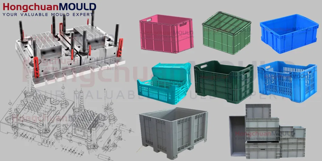 Plastic Foldable Bins Collapsible Bulk Container Pallet Box Injection Mould